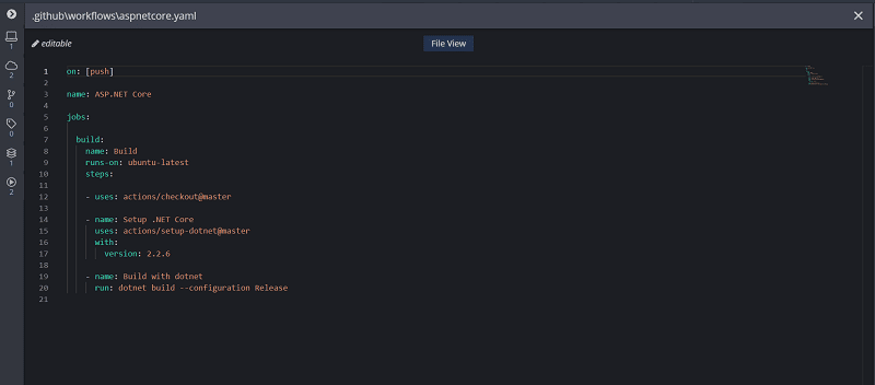 Editing a GitHub Action workflow in GitKraken Desktop